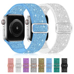 閃粉彈性尼龍錶帶，適用於 Apple Watch 49mm / 46mm / 45mm / 44mm，適用於 Apple Watch 42mm / 41mm / 40mm / 38mm