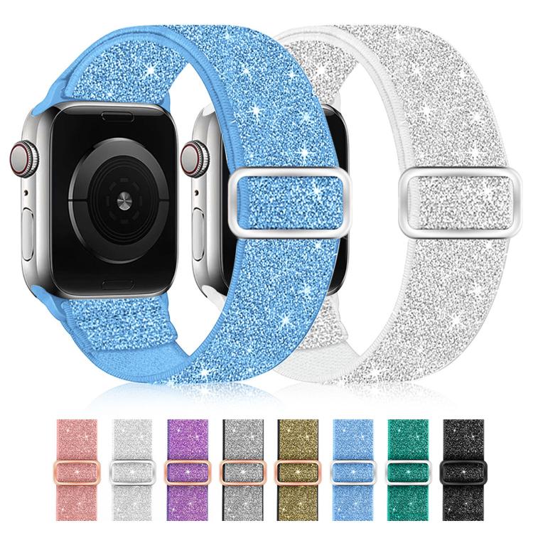 閃粉彈性尼龍錶帶，適用於 Apple Watch 49mm / 46mm / 45mm / 44mm，適用於 Apple Watch 42mm / 41mm / 40mm / 38mm