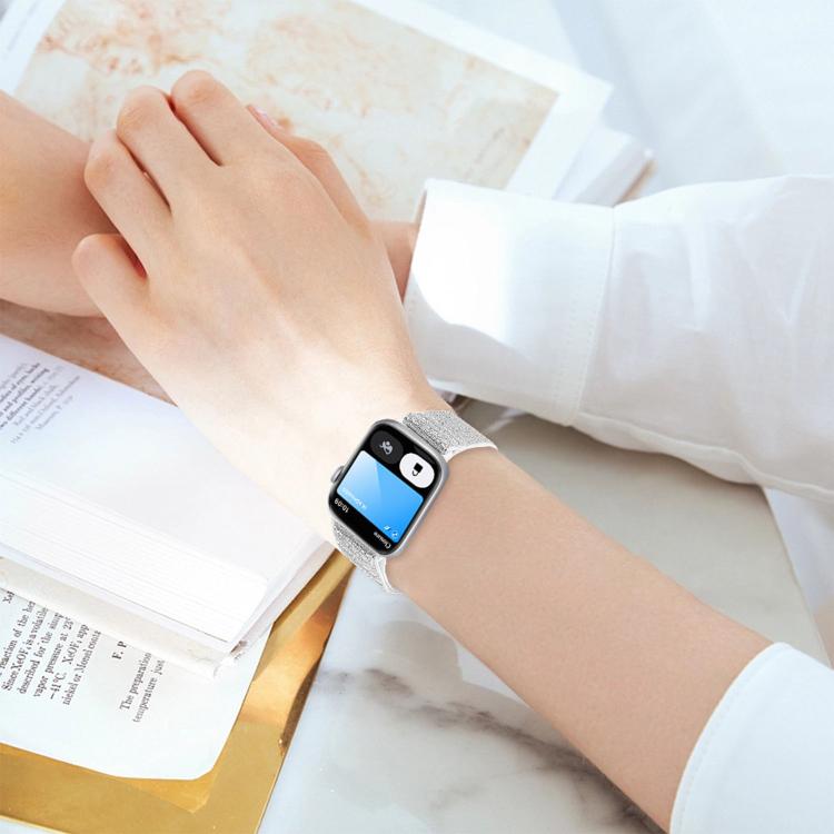 閃粉彈性尼龍錶帶，適用於 Apple Watch 49mm / 46mm / 45mm / 44mm，適用於 Apple Watch 42mm / 41mm / 40mm / 38mm