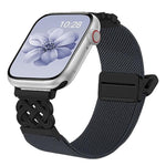 中國結磁扣斜紋彈性尼龍錶帶，適用於 Apple Watch 49mm / 46mm / 45mm / 44mm，適用於 Apple Watch 42mm / 41mm / 40mm / 38mm