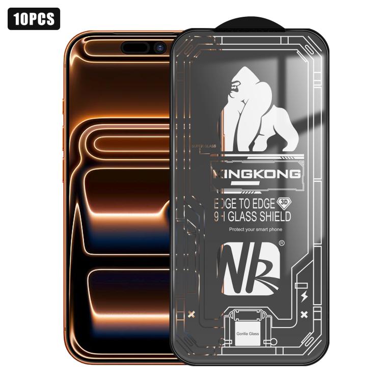 10片裝3D大弧邊電鍍防爆抗刮全屏高清鋼化玻璃膜，適用於 iPhone 17 Pro Max、iPhone 17 Pro、iPhone 17、iPhone Air、iPhone 16 Pro Max、iPhone 16 Pro、iPhone 16