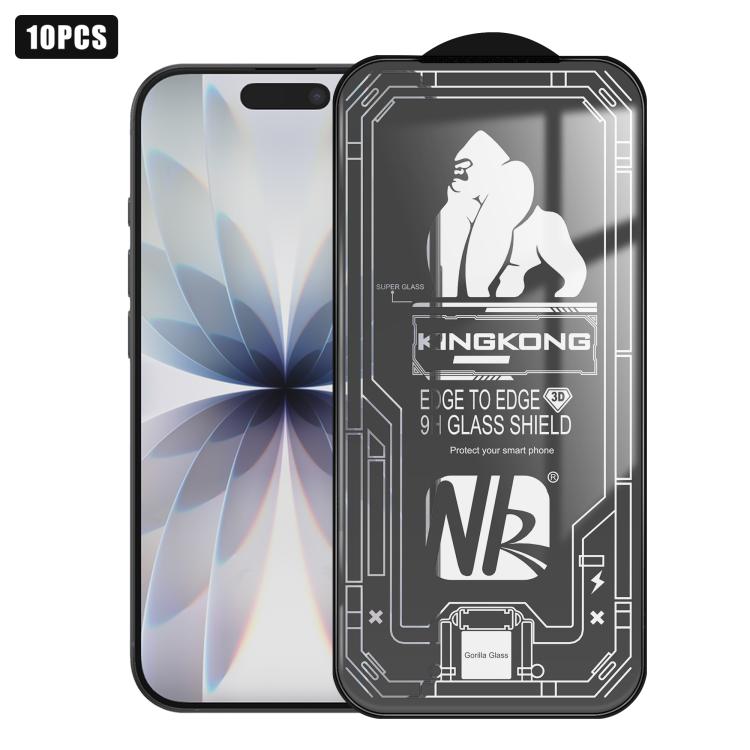 10片裝3D大弧邊電鍍防爆抗刮全屏高清鋼化玻璃膜，適用於 iPhone 17 Pro Max、iPhone 17 Pro、iPhone 17、iPhone Air、iPhone 16 Pro Max、iPhone 16 Pro、iPhone 16