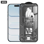 10片裝3D大弧邊電鍍防爆抗刮全屏高清鋼化玻璃膜，適用於 iPhone 17 Pro Max、iPhone 17 Pro、iPhone 17、iPhone Air、iPhone 16 Pro Max、iPhone 16 Pro、iPhone 16