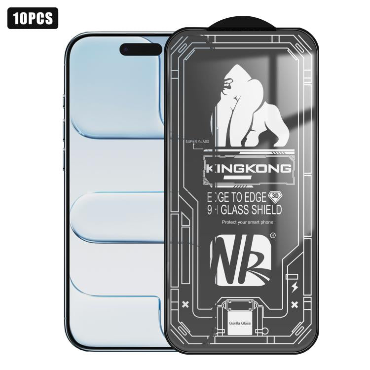 10片裝3D大弧邊電鍍防爆抗刮全屏高清鋼化玻璃膜，適用於 iPhone 17 Pro Max、iPhone 17 Pro、iPhone 17、iPhone Air、iPhone 16 Pro Max、iPhone 16 Pro、iPhone 16