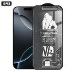 10片裝3D大弧邊電鍍防爆抗刮全屏高清鋼化玻璃膜，適用於 iPhone 17 Pro Max、iPhone 17 Pro、iPhone 17、iPhone Air、iPhone 16 Pro Max、iPhone 16 Pro、iPhone 16