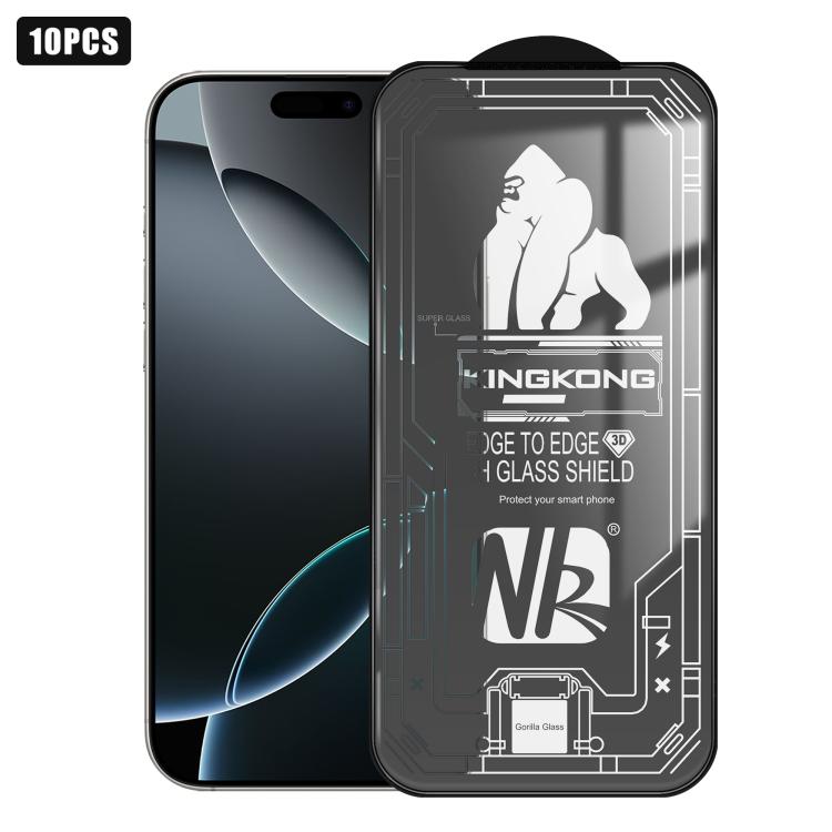 10片裝3D大弧邊電鍍防爆抗刮全屏高清鋼化玻璃膜，適用於 iPhone 17 Pro Max、iPhone 17 Pro、iPhone 17、iPhone Air、iPhone 16 Pro Max、iPhone 16 Pro、iPhone 16