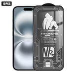10片裝3D大弧邊電鍍防爆抗刮全屏高清鋼化玻璃膜，適用於 iPhone 17 Pro Max、iPhone 17 Pro、iPhone 17、iPhone Air、iPhone 16 Pro Max、iPhone 16 Pro、iPhone 16