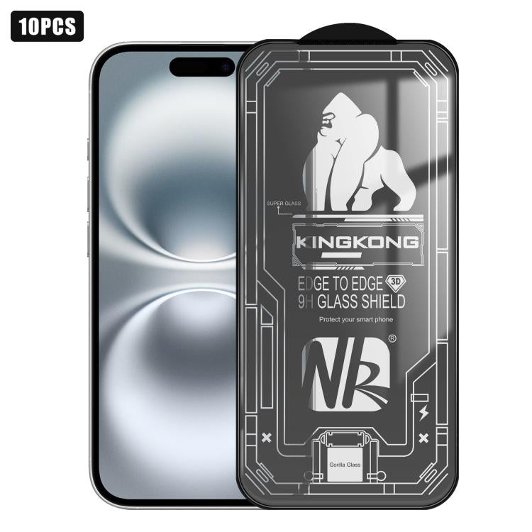 10片裝3D大弧邊電鍍防爆抗刮全屏高清鋼化玻璃膜，適用於 iPhone 17 Pro Max、iPhone 17 Pro、iPhone 17、iPhone Air、iPhone 16 Pro Max、iPhone 16 Pro、iPhone 16