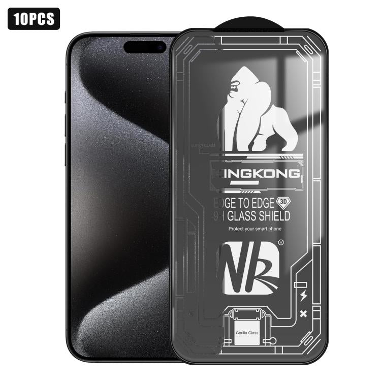 10片裝3D大弧邊電鍍防爆抗刮全屏高清鋼化玻璃膜，適用於 iPhone 17 Pro Max、iPhone 17 Pro、iPhone 17、iPhone Air、iPhone 16 Pro Max、iPhone 16 Pro、iPhone 16