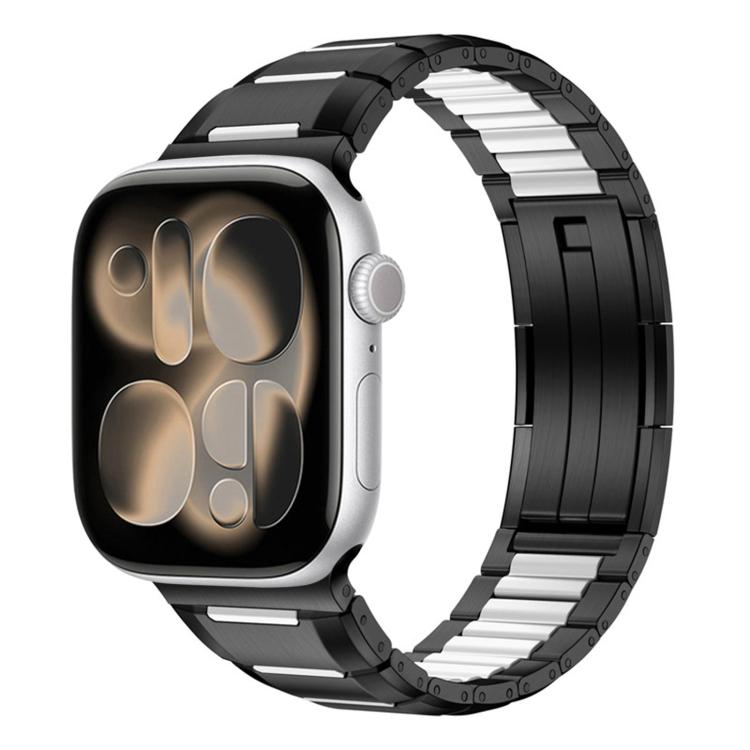 多面橡膠鑲嵌不鏽鋼錶帶，適用於 Apple Watch 46mm / 49mm / 45mm / 44mm，適用於 Apple Watch 42mm / 41mm / 40mm / 38mm