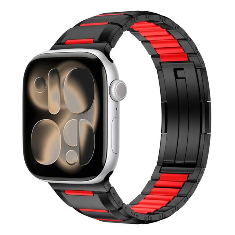 多面橡膠鑲嵌不鏽鋼錶帶，適用於 Apple Watch 46mm / 49mm / 45mm / 44mm，適用於 Apple Watch 42mm / 41mm / 40mm / 38mm