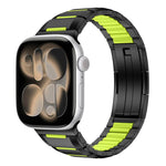 多面橡膠鑲嵌不鏽鋼錶帶，適用於 Apple Watch 46mm / 49mm / 45mm / 44mm，適用於 Apple Watch 42mm / 41mm / 40mm / 38mm