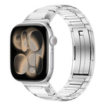 多面橡膠鑲嵌不鏽鋼錶帶，適用於 Apple Watch 46mm / 49mm / 45mm / 44mm，適用於 Apple Watch 42mm / 41mm / 40mm / 38mm