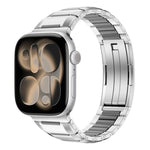 多面橡膠鑲嵌不鏽鋼錶帶，適用於 Apple Watch 46mm / 49mm / 45mm / 44mm，適用於 Apple Watch 42mm / 41mm / 40mm / 38mm