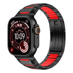 多面橡膠鑲嵌不鏽鋼錶帶，適用於 Apple Watch 46mm / 49mm / 45mm / 44mm，適用於 Apple Watch 42mm / 41mm / 40mm / 38mm