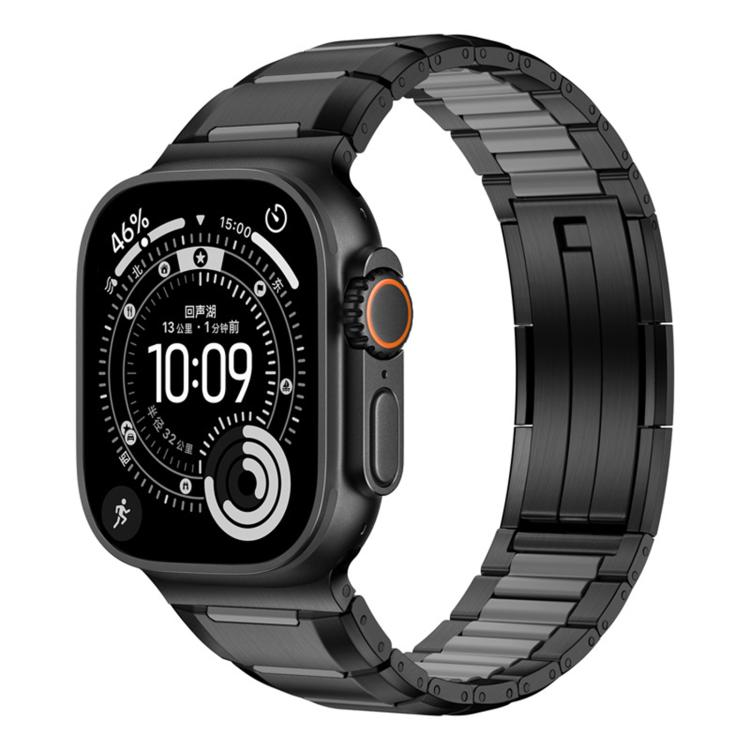 多面橡膠鑲嵌不鏽鋼錶帶，適用於 Apple Watch 46mm / 49mm / 45mm / 44mm，適用於 Apple Watch 42mm / 41mm / 40mm / 38mm