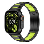多面橡膠鑲嵌不鏽鋼錶帶，適用於 Apple Watch 46mm / 49mm / 45mm / 44mm，適用於 Apple Watch 42mm / 41mm / 40mm / 38mm