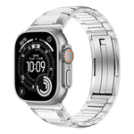多面橡膠鑲嵌不鏽鋼錶帶，適用於 Apple Watch 46mm / 49mm / 45mm / 44mm，適用於 Apple Watch 42mm / 41mm / 40mm / 38mm