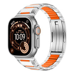 多面橡膠鑲嵌不鏽鋼錶帶，適用於 Apple Watch 46mm / 49mm / 45mm / 44mm，適用於 Apple Watch 42mm / 41mm / 40mm / 38mm