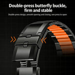 多面橡膠鑲嵌不鏽鋼錶帶，適用於 Apple Watch 46mm / 49mm / 45mm / 44mm，適用於 Apple Watch 42mm / 41mm / 40mm / 38mm