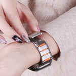 多面橡膠鑲嵌不鏽鋼錶帶，適用於 Apple Watch 46mm / 49mm / 45mm / 44mm，適用於 Apple Watch 42mm / 41mm / 40mm / 38mm