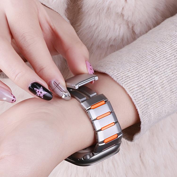 多面橡膠鑲嵌不鏽鋼錶帶，適用於 Apple Watch 46mm / 49mm / 45mm / 44mm，適用於 Apple Watch 42mm / 41mm / 40mm / 38mm