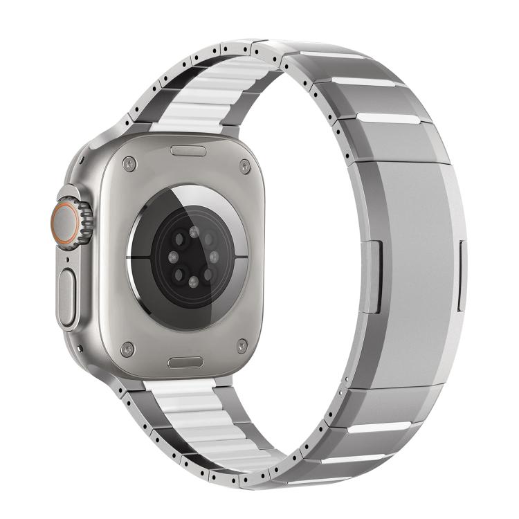 曲面雙色側釋放不鏽鋼錶帶，適用於 Apple Watch 49mm / 46mm / 45mm / 44mm，適用於 Apple Watch 42mm / 41mm / 40mm / 38mm