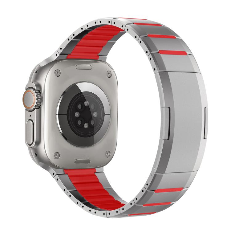 曲面雙色側釋放不鏽鋼錶帶，適用於 Apple Watch 49mm / 46mm / 45mm / 44mm，適用於 Apple Watch 42mm / 41mm / 40mm / 38mm