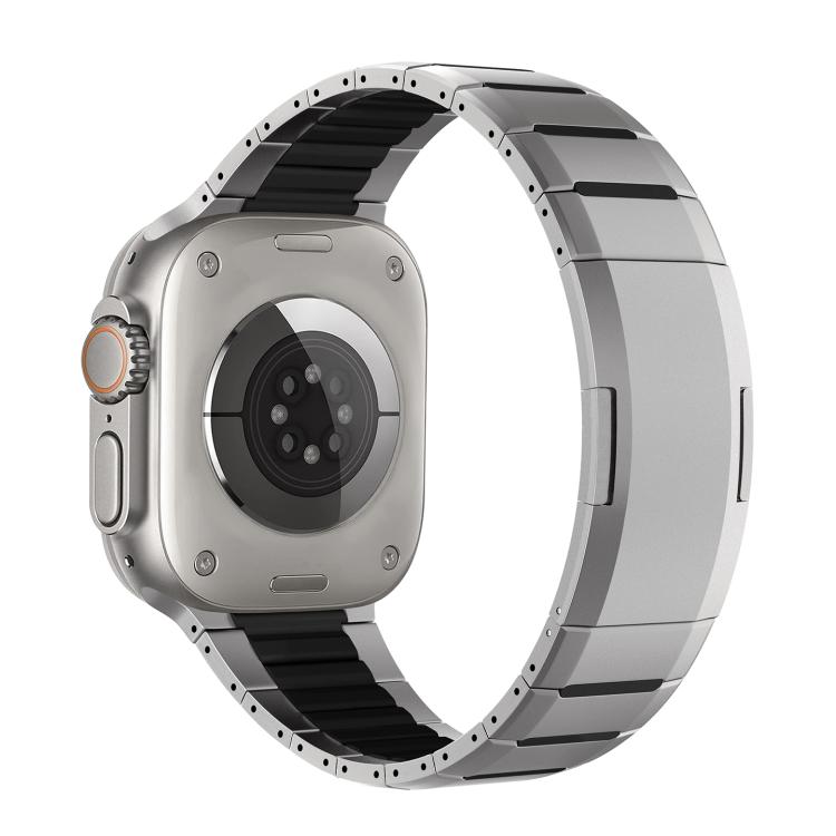 曲面雙色側釋放不鏽鋼錶帶，適用於 Apple Watch 49mm / 46mm / 45mm / 44mm，適用於 Apple Watch 42mm / 41mm / 40mm / 38mm