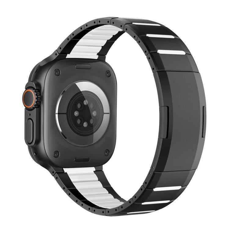 曲面雙色側釋放不鏽鋼錶帶，適用於 Apple Watch 49mm / 46mm / 45mm / 44mm，適用於 Apple Watch 42mm / 41mm / 40mm / 38mm