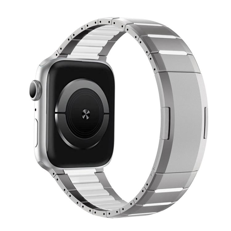 曲面雙色側釋放不鏽鋼錶帶，適用於 Apple Watch 49mm / 46mm / 45mm / 44mm，適用於 Apple Watch 42mm / 41mm / 40mm / 38mm