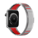 曲面雙色側釋放不鏽鋼錶帶，適用於 Apple Watch 49mm / 46mm / 45mm / 44mm，適用於 Apple Watch 42mm / 41mm / 40mm / 38mm