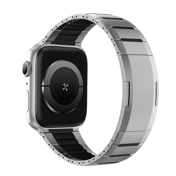 曲面雙色側釋放不鏽鋼錶帶，適用於 Apple Watch 49mm / 46mm / 45mm / 44mm，適用於 Apple Watch 42mm / 41mm / 40mm / 38mm