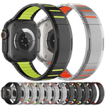 曲面雙色側釋放不鏽鋼錶帶，適用於 Apple Watch 49mm / 46mm / 45mm / 44mm，適用於 Apple Watch 42mm / 41mm / 40mm / 38mm