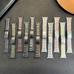 曲面雙色側釋放不鏽鋼錶帶，適用於 Apple Watch 49mm / 46mm / 45mm / 44mm，適用於 Apple Watch 42mm / 41mm / 40mm / 38mm