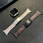 曲面雙色側釋放不鏽鋼錶帶，適用於 Apple Watch 49mm / 46mm / 45mm / 44mm，適用於 Apple Watch 42mm / 41mm / 40mm / 38mm