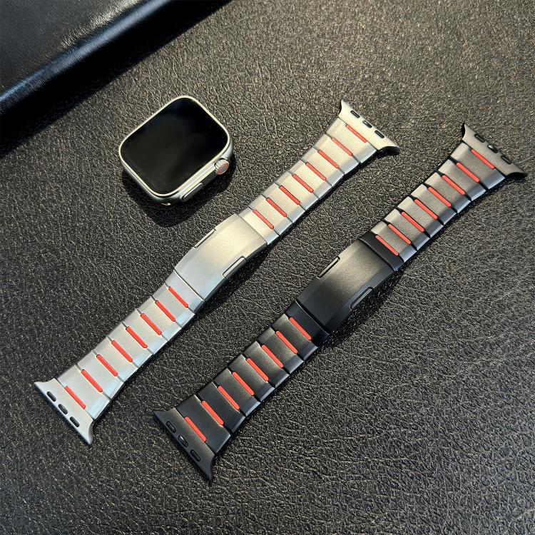 曲面雙色側釋放不鏽鋼錶帶，適用於 Apple Watch 49mm / 46mm / 45mm / 44mm，適用於 Apple Watch 42mm / 41mm / 40mm / 38mm