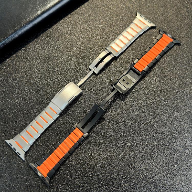 曲面雙色側釋放不鏽鋼錶帶，適用於 Apple Watch 49mm / 46mm / 45mm / 44mm，適用於 Apple Watch 42mm / 41mm / 40mm / 38mm