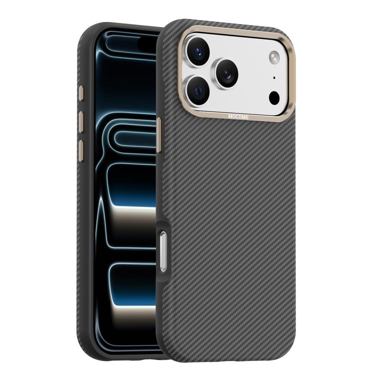 Mocome 凱夫拉碳纖維紋理磁吸防震手機殼，適用於 iPhone 17 Pro Max