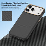 Mocome 凱夫拉碳纖維紋理磁吸防震手機殼，適用於 iPhone 17 Pro Max