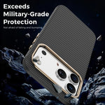 Mocome 凱夫拉碳纖維紋理磁吸防震手機殼，適用於 iPhone 17 Pro Max
