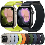 雙關節磁性金屬錶頭尼龍錶帶，適用於 Apple Watch 49mm / 46mm / 45mm / 44mm，適用於 Apple Watch 42mm / 41mm / 40mm / 38mm