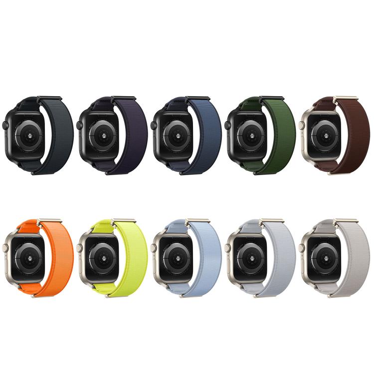 雙關節磁性金屬錶頭尼龍錶帶，適用於 Apple Watch 49mm / 46mm / 45mm / 44mm，適用於 Apple Watch 42mm / 41mm / 40mm / 38mm