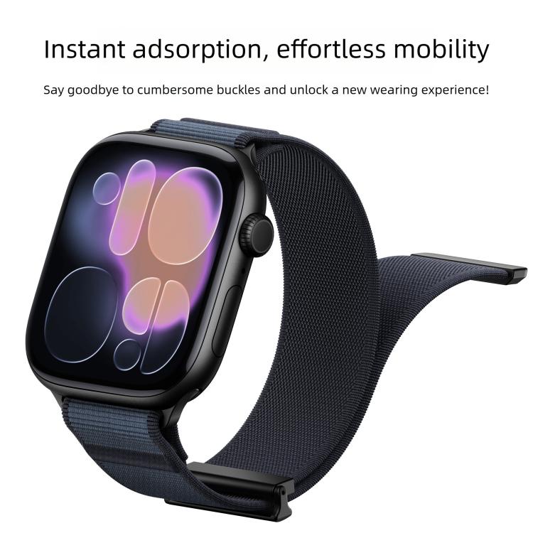 雙關節磁性金屬錶頭尼龍錶帶，適用於 Apple Watch 49mm / 46mm / 45mm / 44mm，適用於 Apple Watch 42mm / 41mm / 40mm / 38mm