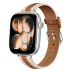 複合縫線真皮錶帶，適用於 Apple Watch 46mm / 49mm / 45mm / 44mm，適用於 Apple Watch 42mm / 41mm / 40mm / 38mm