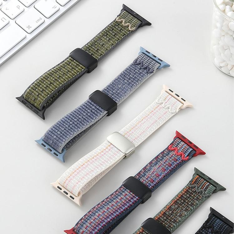磁性扣環尼龍錶帶，適用於 Apple Watch 46mm / 49mm / 45mm / 44mm，適用於 Apple Watch 42mm / 41mm / 40mm / 38mm