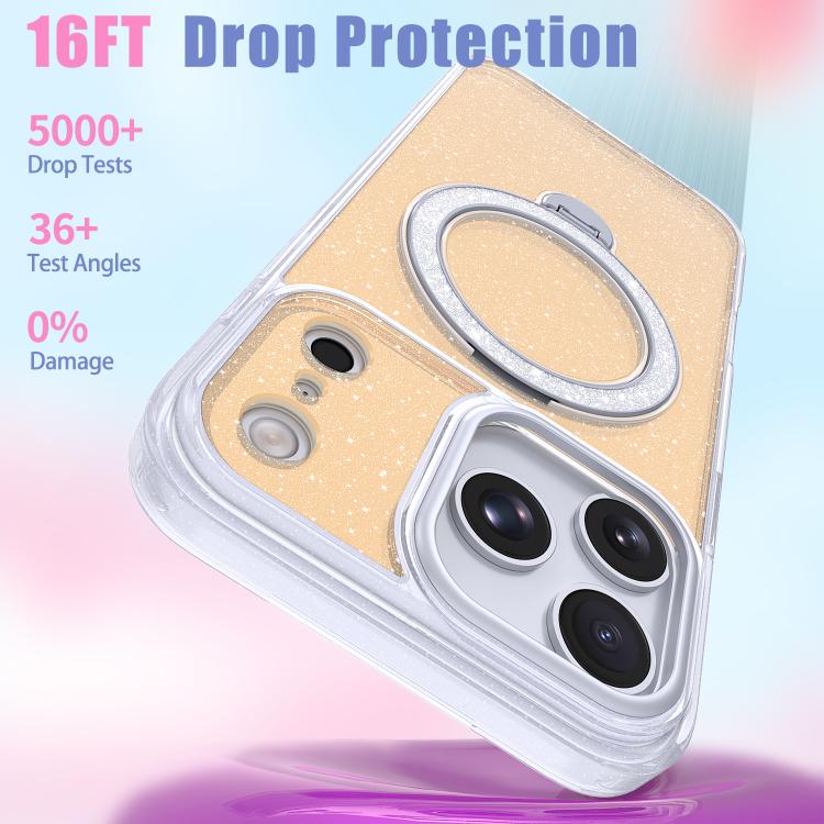 星空亮片磁吸支架手機殼，適用於 iPhone 17 Pro Max、iPhone 17 Pro、iPhone 17