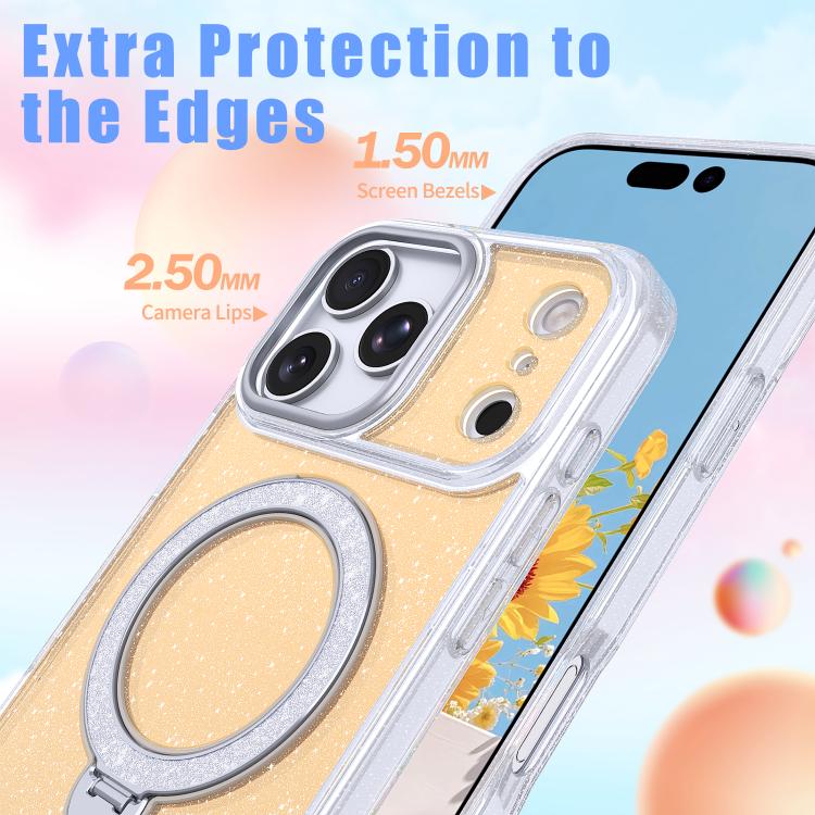 星空亮片磁吸支架手機殼，適用於 iPhone 17 Pro Max、iPhone 17 Pro、iPhone 17