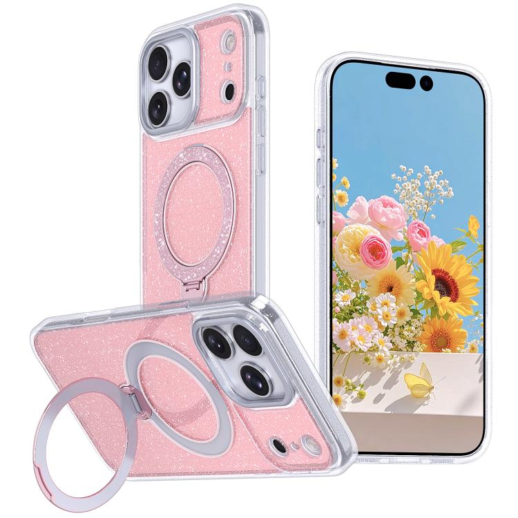 星空亮片磁吸支架手機殼，適用於 iPhone 17 Pro Max、iPhone 17 Pro、iPhone 17