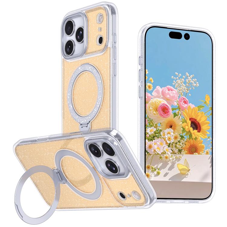 星空亮片磁吸支架手機殼，適用於 iPhone 17 Pro Max、iPhone 17 Pro、iPhone 17